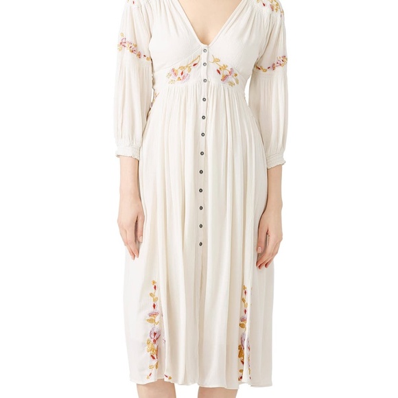 We The Free Cream Floral Midi Dress - Picture 4 of 11